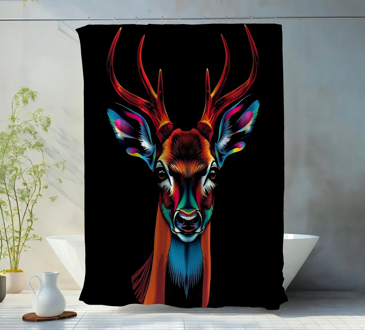 Hirsch_Stil_N_1 rideau de douche de Tierisch bunt by LK