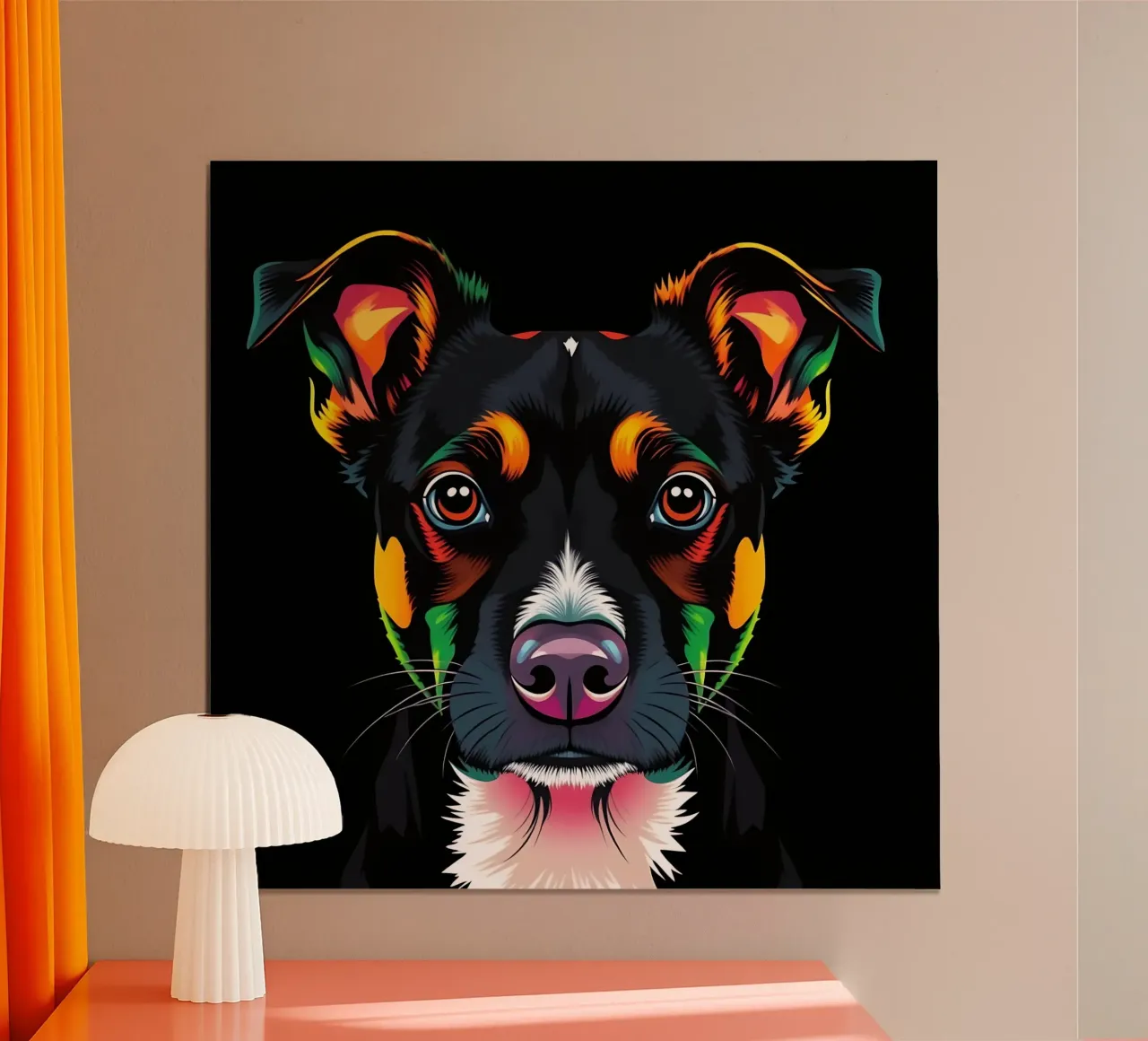 Cane_Stile_N_1 poster con telaio in alluminio da Tierisch bunt by LK