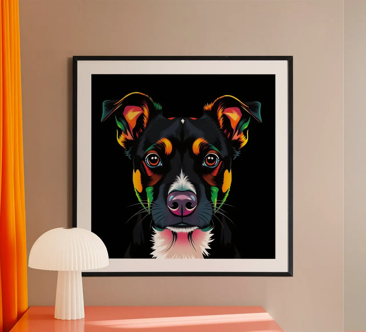 Cane_Stile_N_1 poster con telaio in alluminio da Tierisch bunt by LK