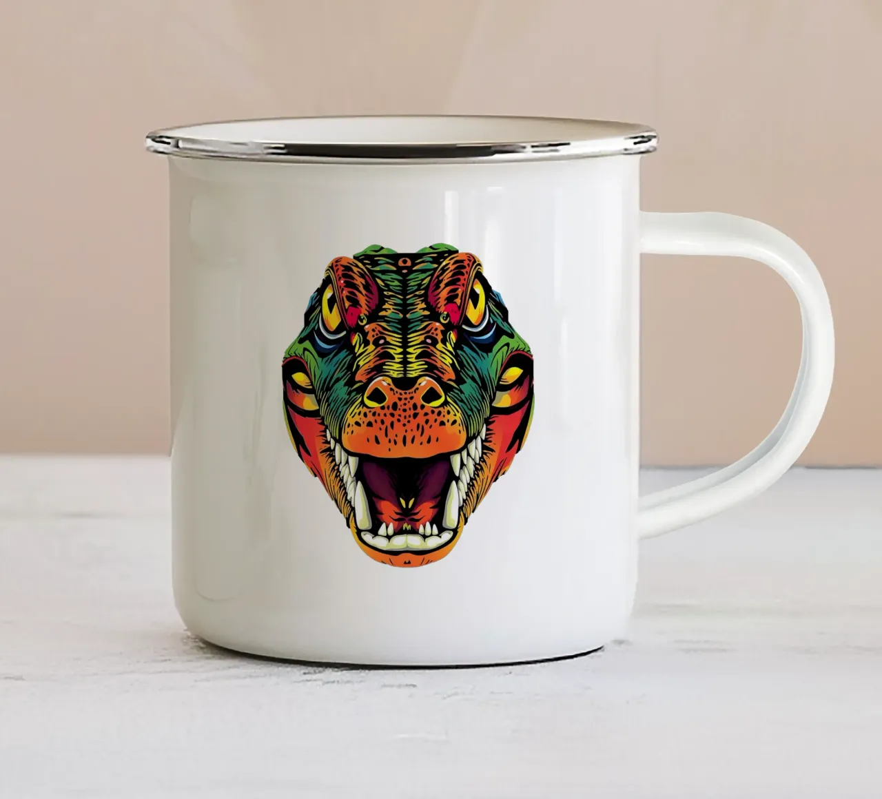 Stile_coccodrillo_N_1a tazza in smalto da Tierisch bunt by LK