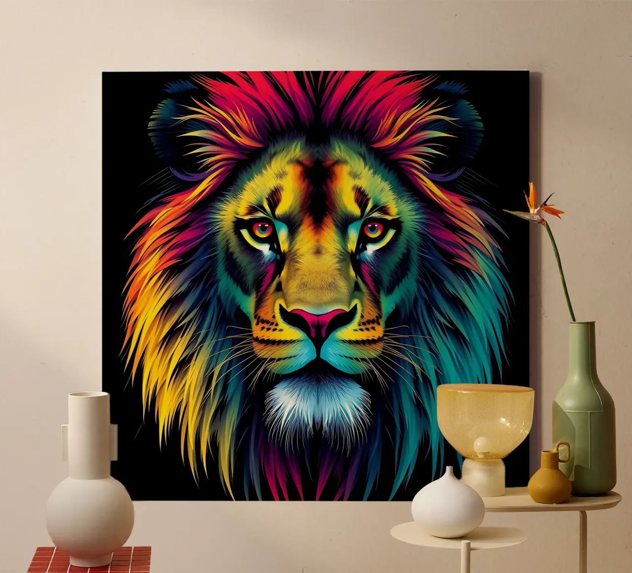 Leeuw_Stijl_N_1 canvas van Tierisch bunt by LK