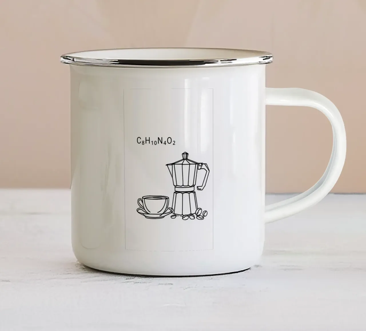 Formula con caffeina tazza in smalto da Second Canvas