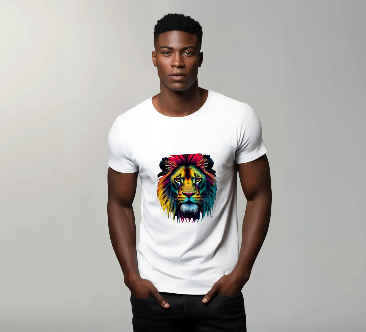 Stile_leone_N_1a t-shirt da Tierisch bunt by LK
