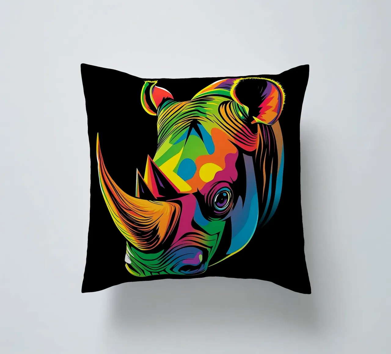 Nashorn_Stil_N_1 cuscino da Tierisch bunt by LK