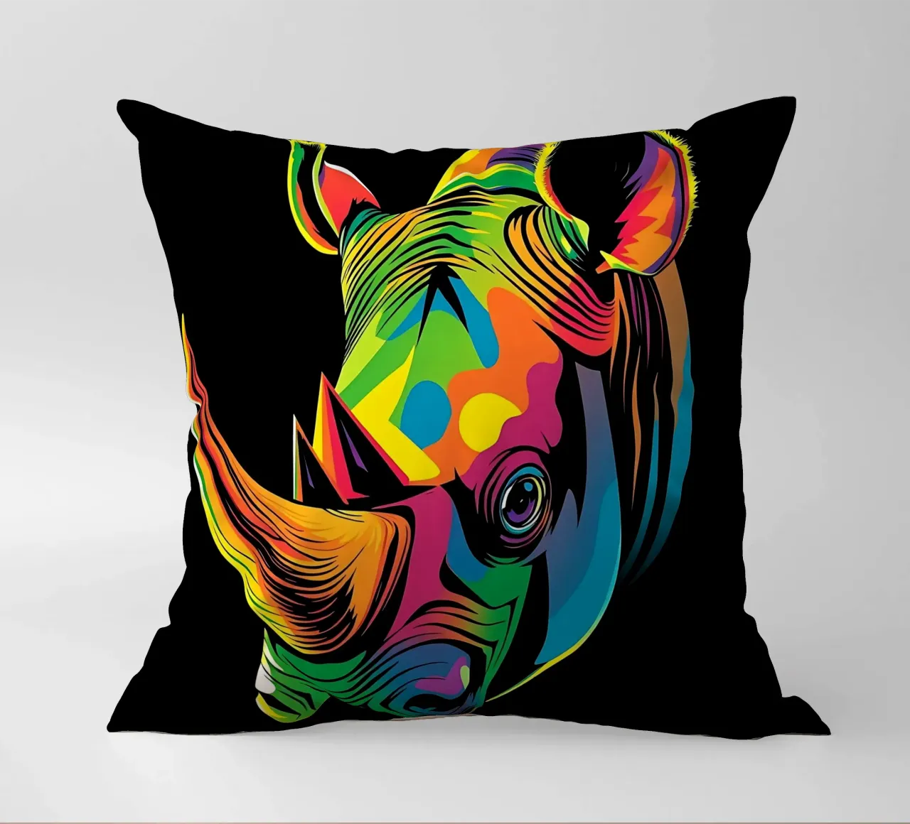 Nashorn_Stil_N_1 cuscino da Tierisch bunt by LK