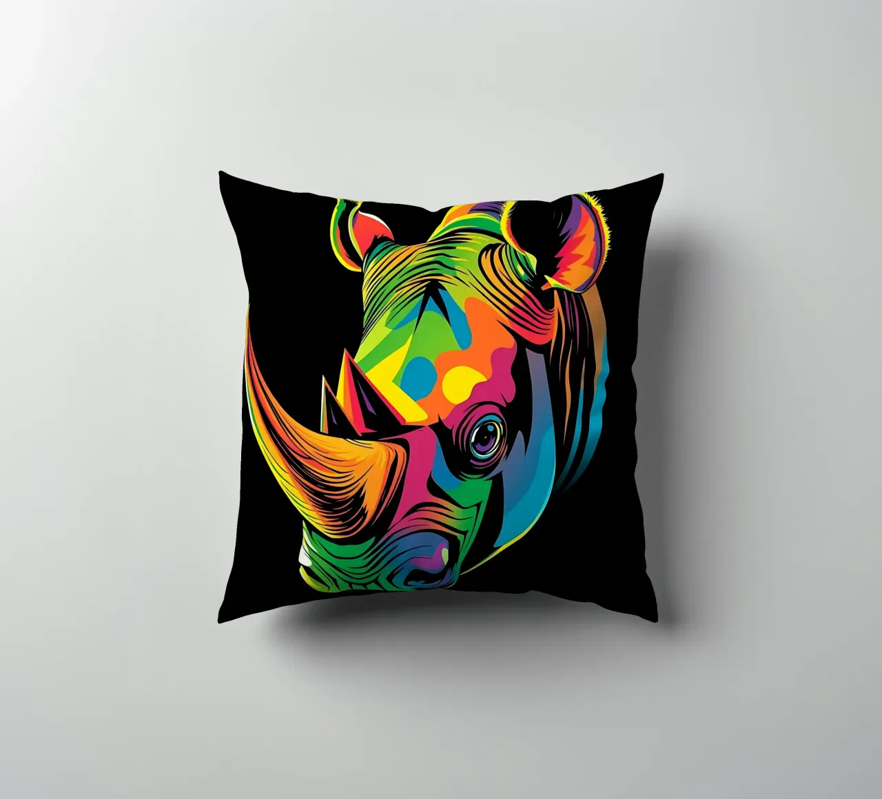 Nashorn_Stil_N_1 cuscino da Tierisch bunt by LK