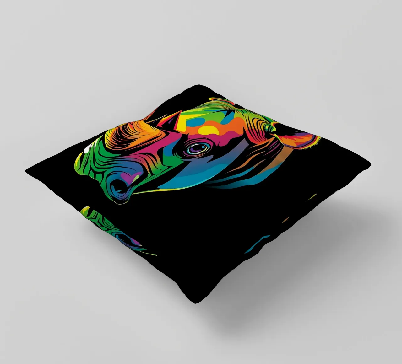Nashorn_Stil_N_1 cuscino da Tierisch bunt by LK