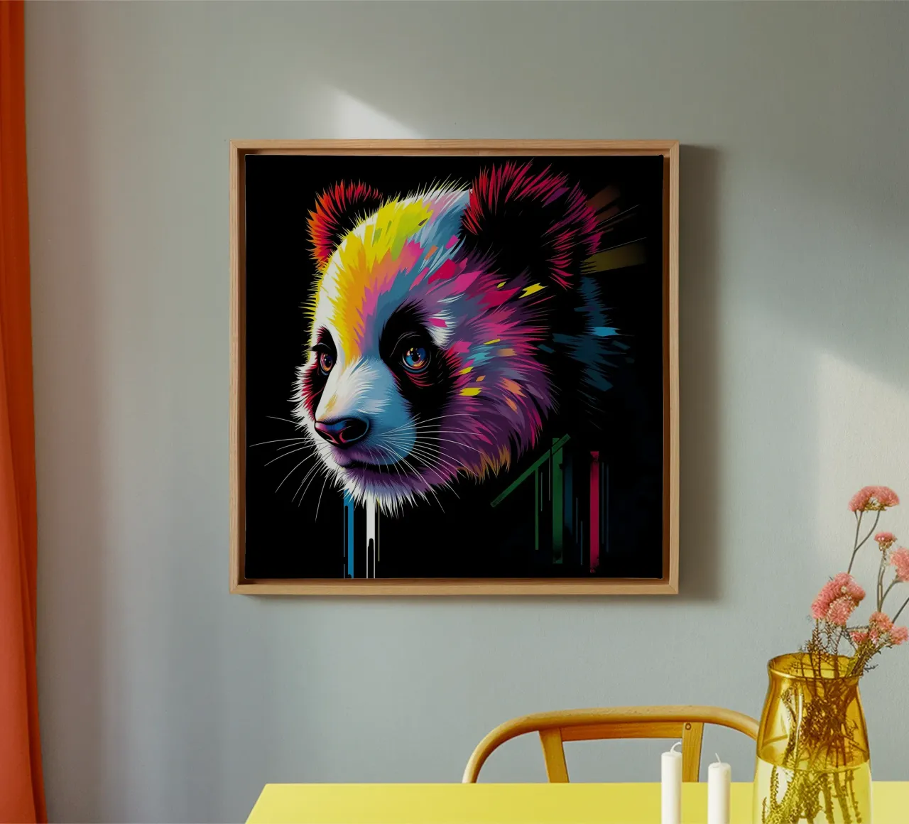 Panda_Style_N_1 tela con Cornice a cassetta da Tierisch bunt by LK