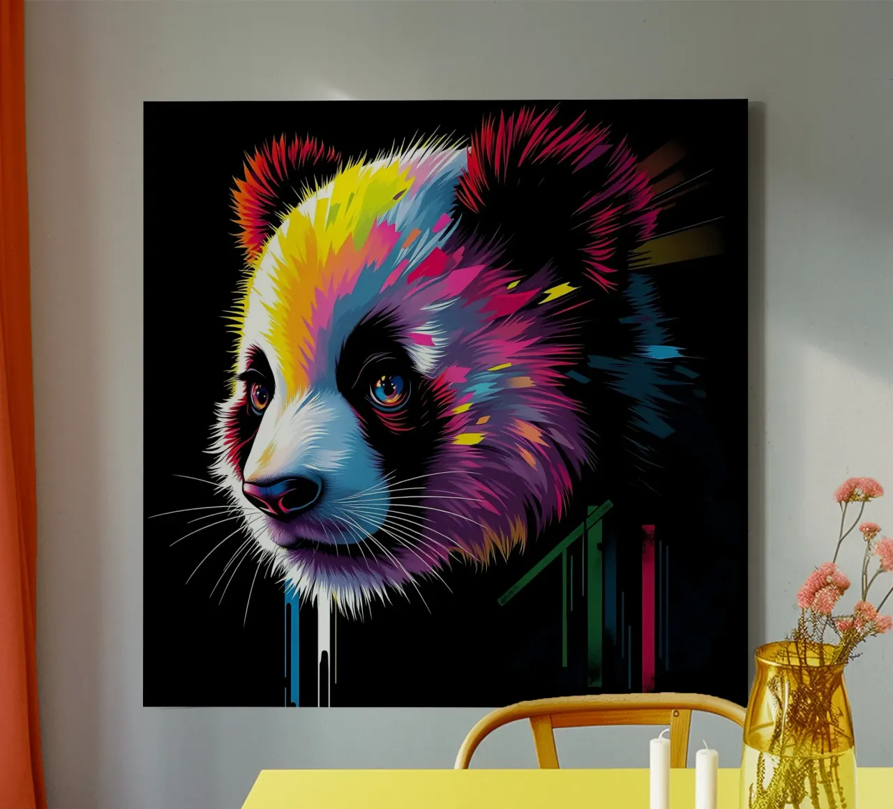 Panda_Style_N_1 tela con Cornice a cassetta da Tierisch bunt by LK