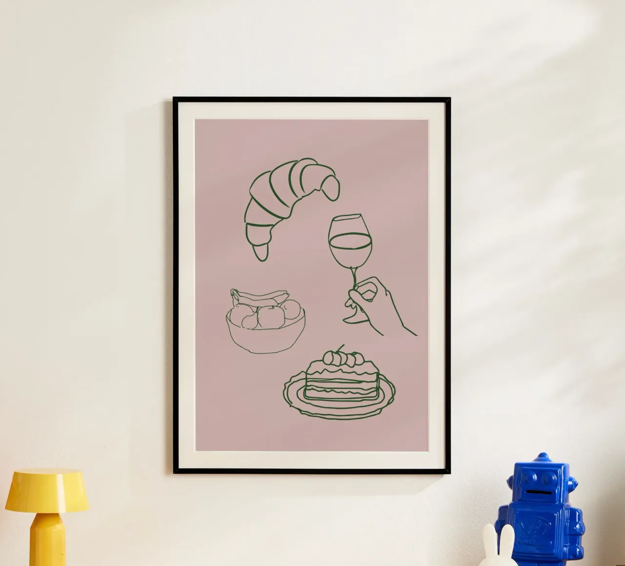 Foodie Feelings No 05 poster con telaio in legno da treechild