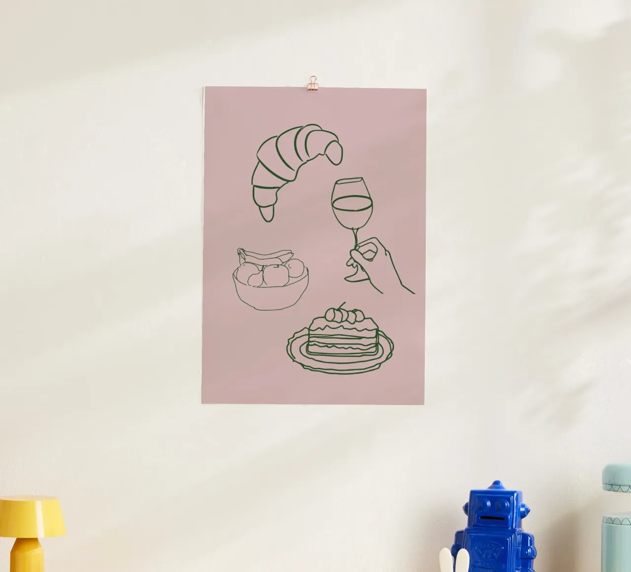 Foodie Feelings No 05 poster con telaio in legno da treechild