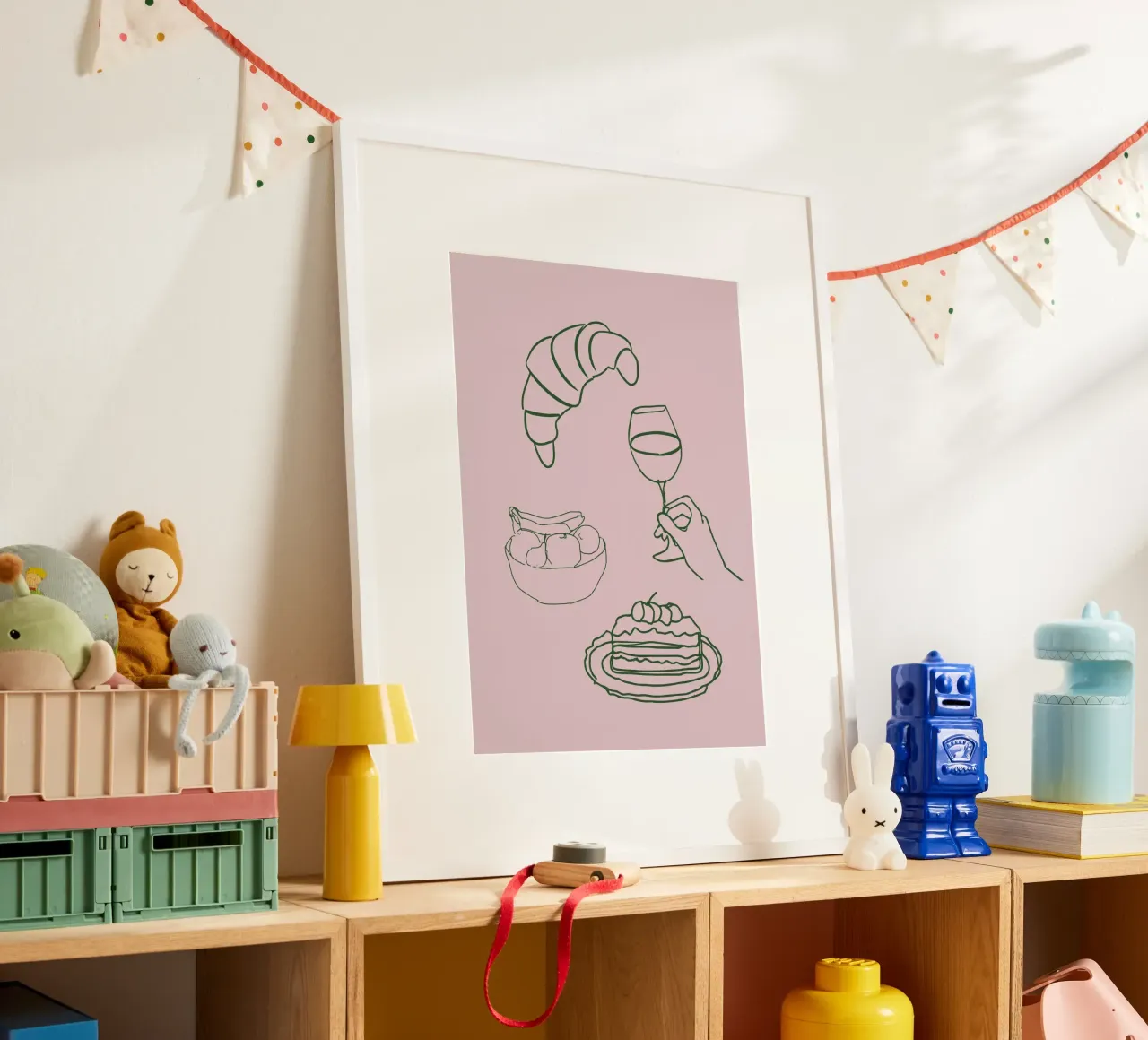 Foodie Feelings No 05 poster con telaio in legno da treechild