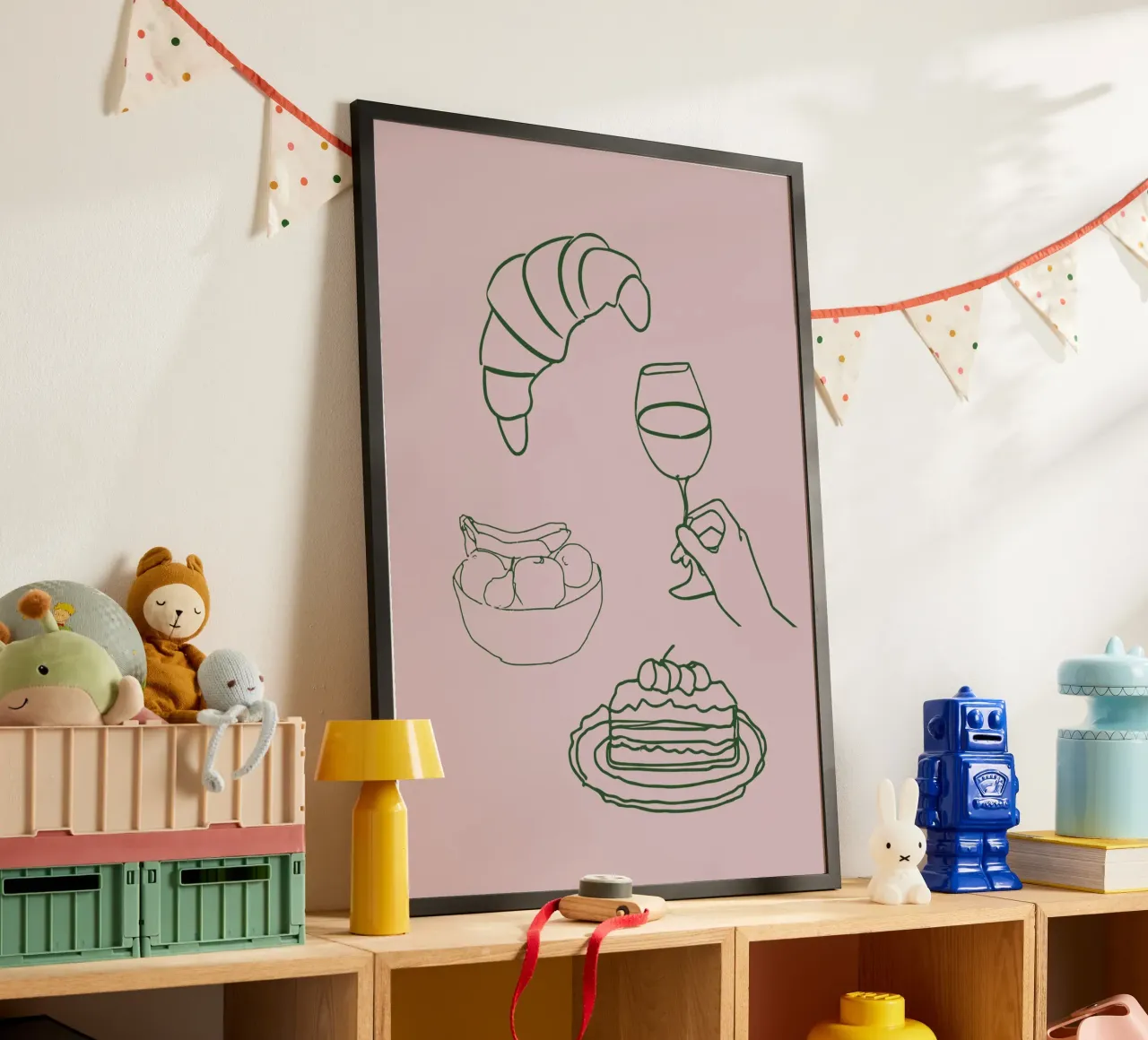 Foodie Feelings No 05 poster con telaio in legno da treechild