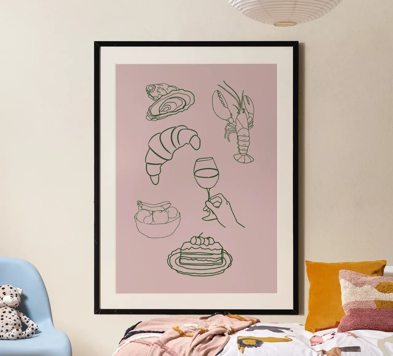 Foodie Feelings No 04 poster con telaio in alluminio da treechild