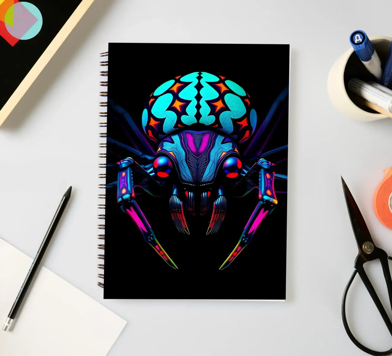 Spider_style_N_1 spiral notebook by Tierisch bunt by LK