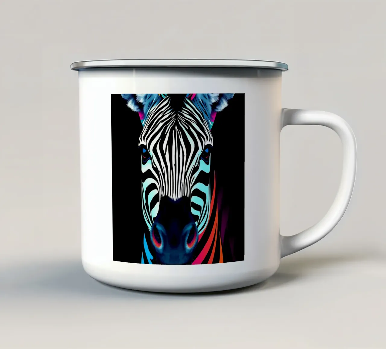 Zebra_stijl_N_1 emaille mok van Tierisch bunt by LK