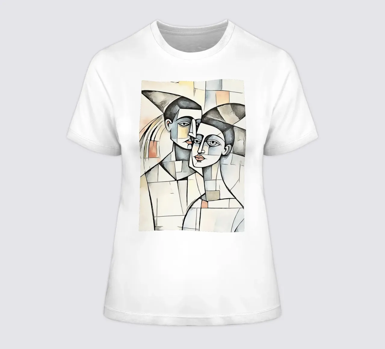 abstract couple, motif 6 women's fitted t-shirt by ZAMART