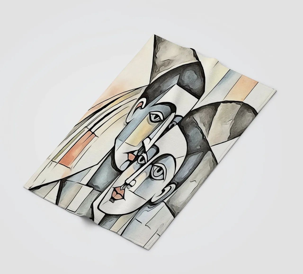 abstract couple, motif 6 fleece blanket by ZAMART