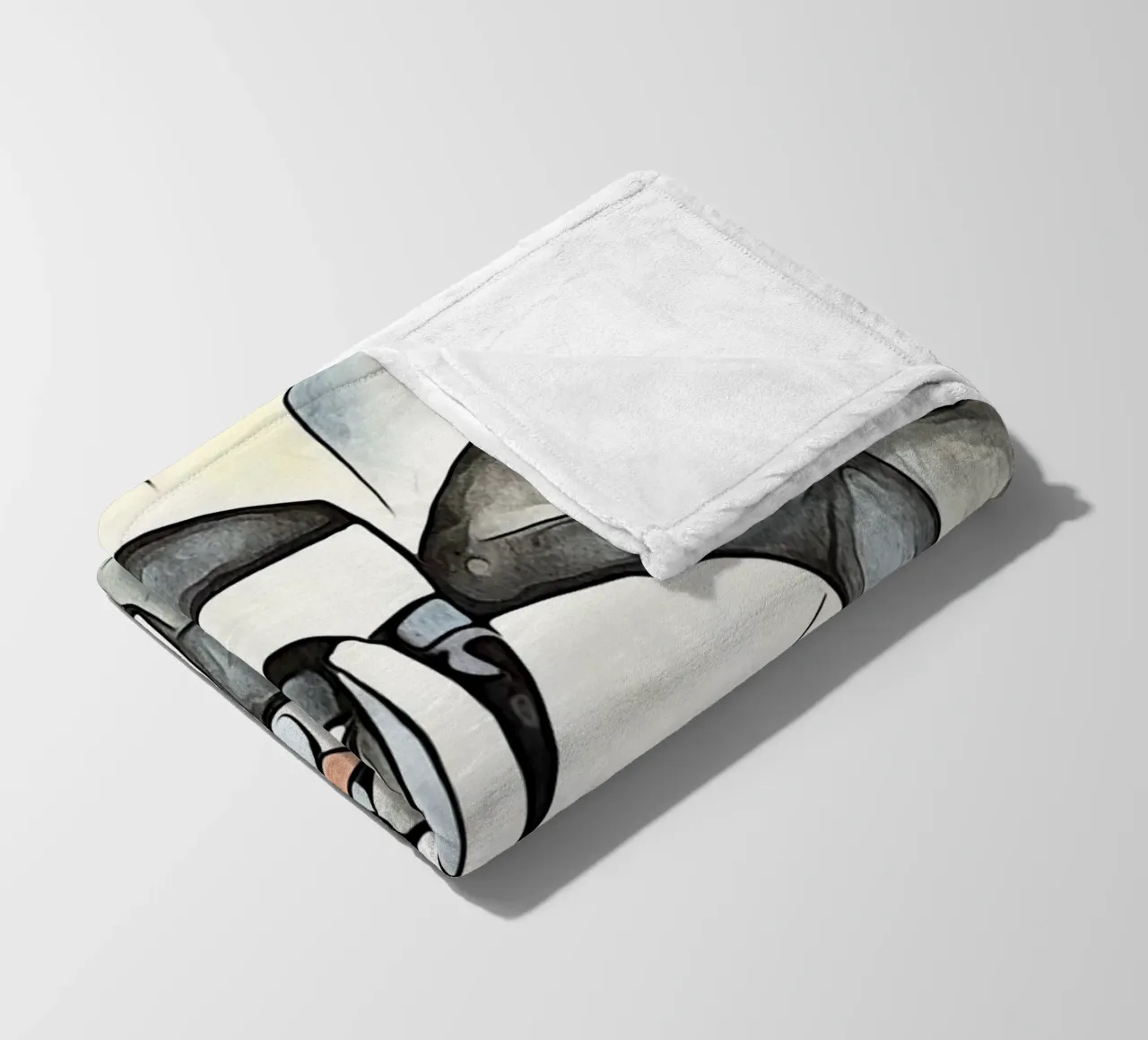 abstract couple, motif 6 fleece blanket by ZAMART