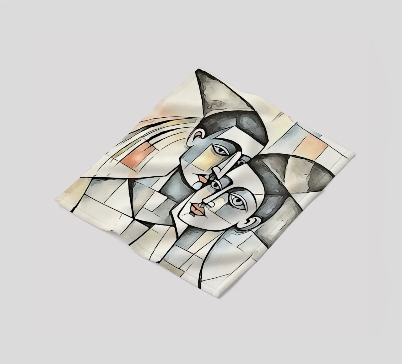 abstract couple, motif 6 fleece blanket by ZAMART