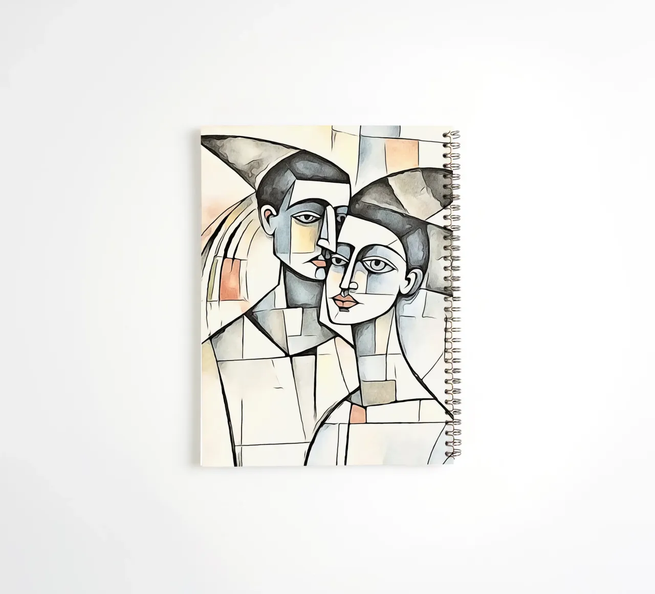 abstract couple, motif 6 spiral notebook by ZAMART