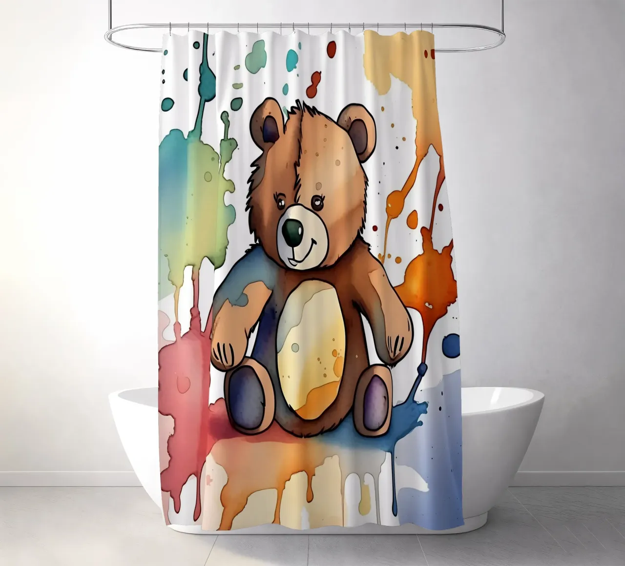 Bear_Style_M_1 shower curtain by Tierisch bunt by LK