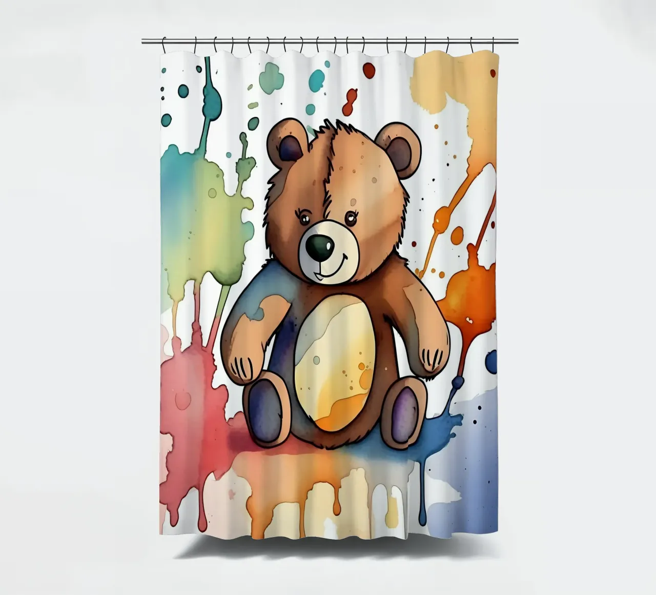 Bear_Style_M_1 shower curtain by Tierisch bunt by LK