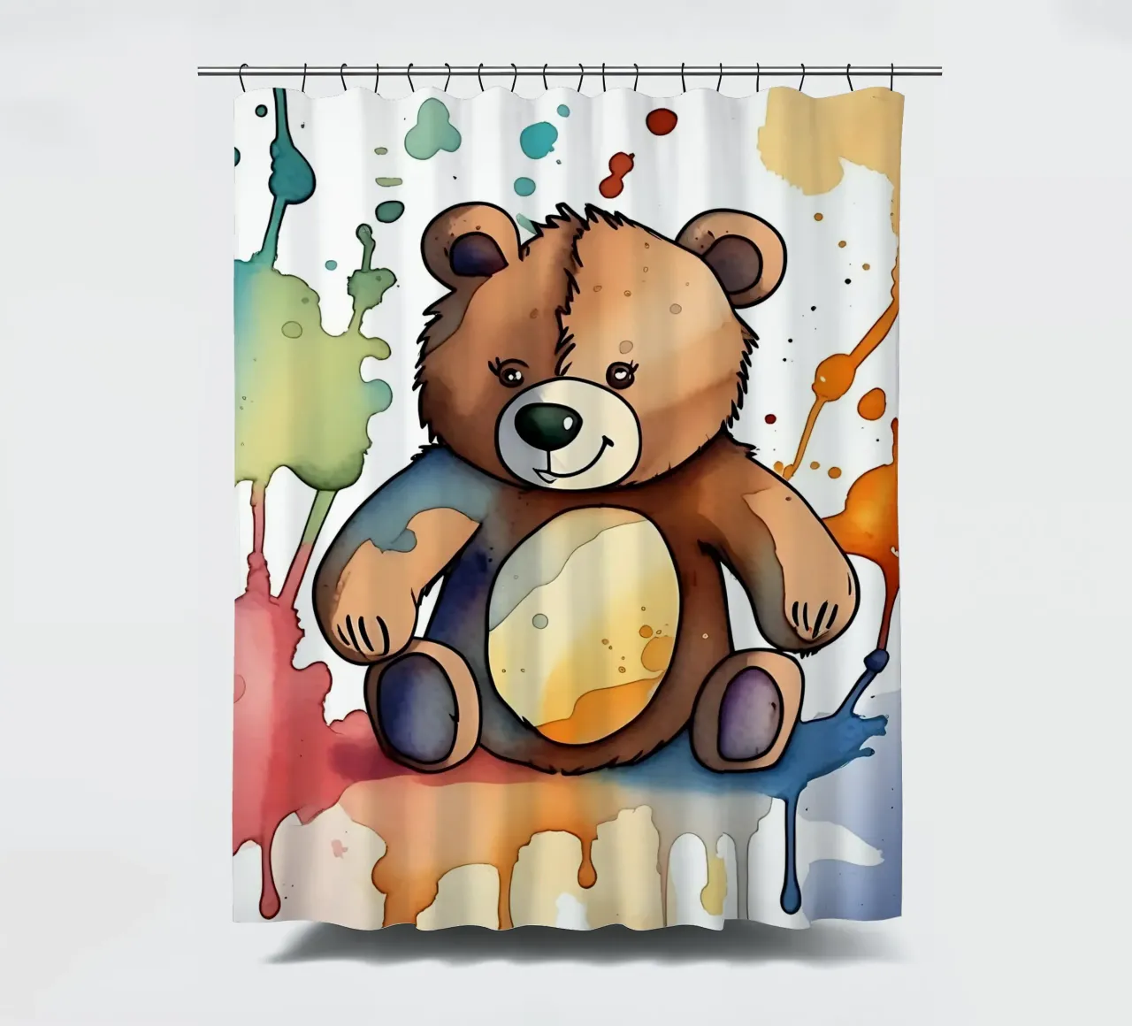 Bear_Style_M_1 shower curtain by Tierisch bunt by LK