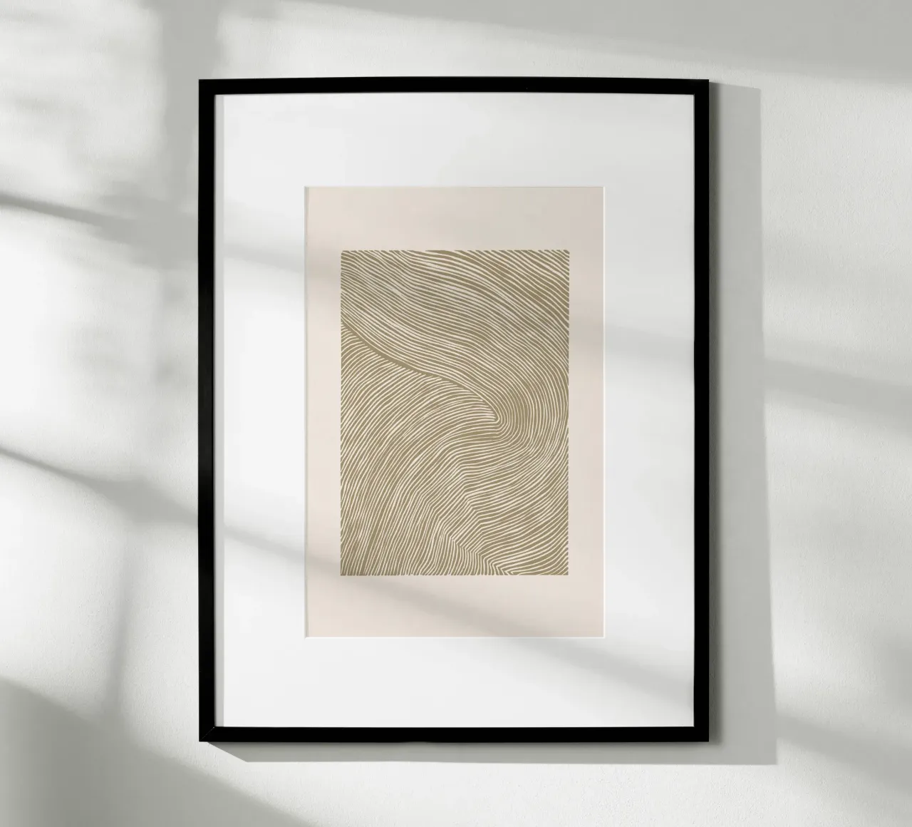 Rayas de linóleo ocre hahnemühle de NouveauPrints