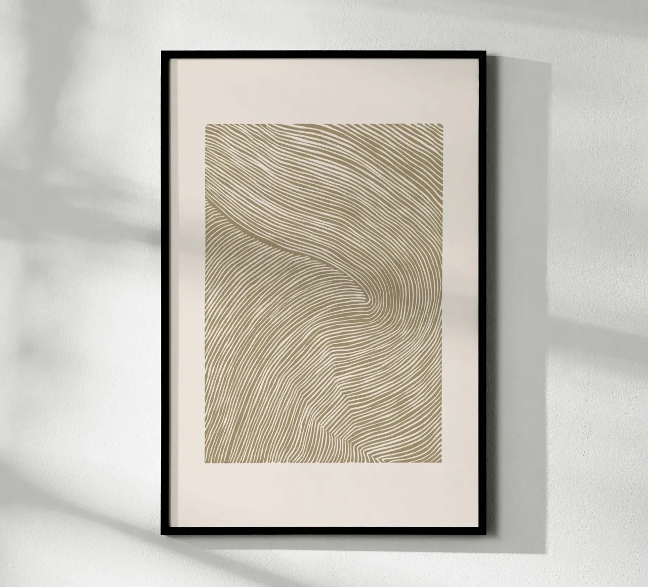 Rayas de linóleo ocre hahnemühle de NouveauPrints
