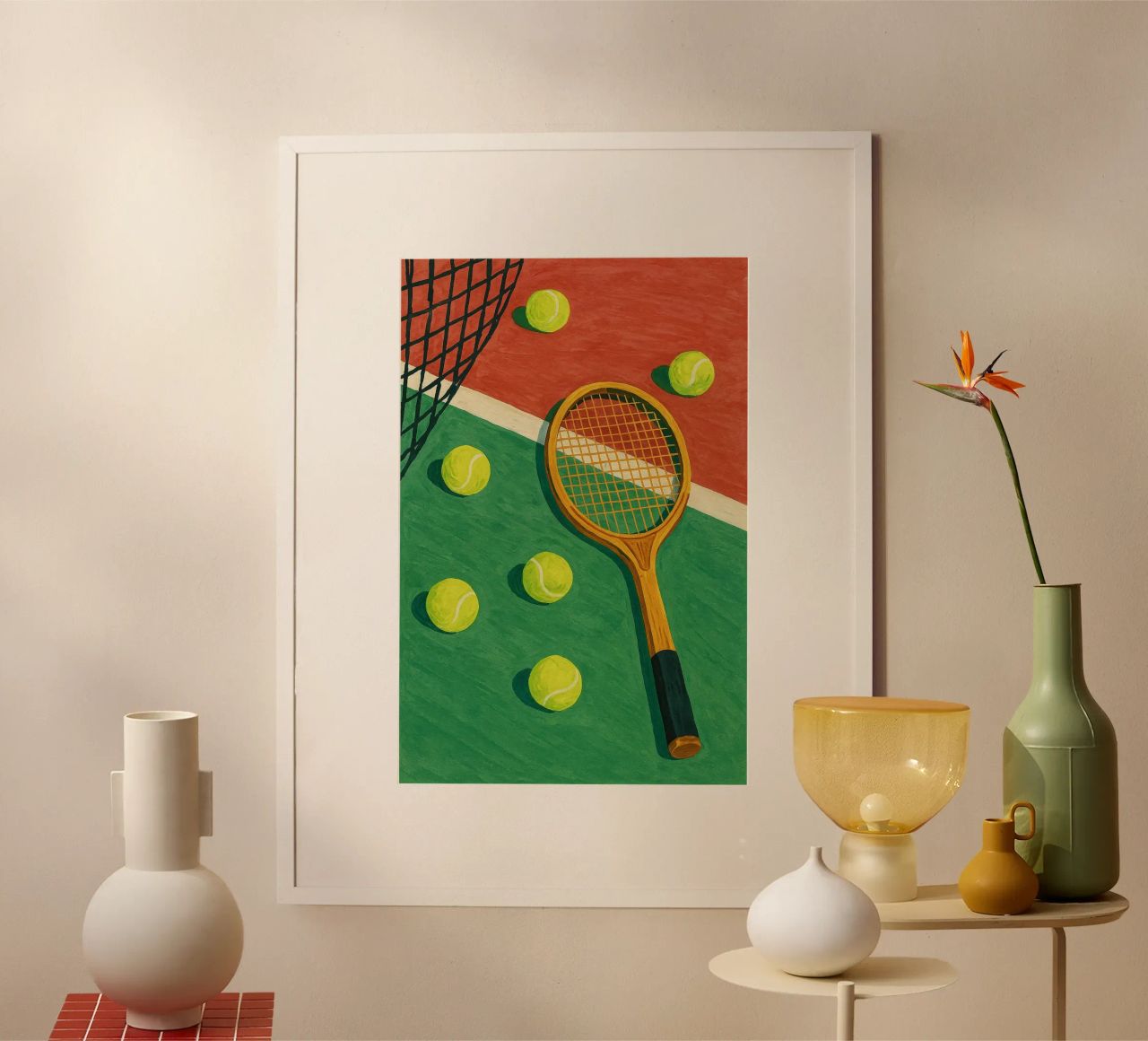 Vintage Tennis Court poster by Aquarevo