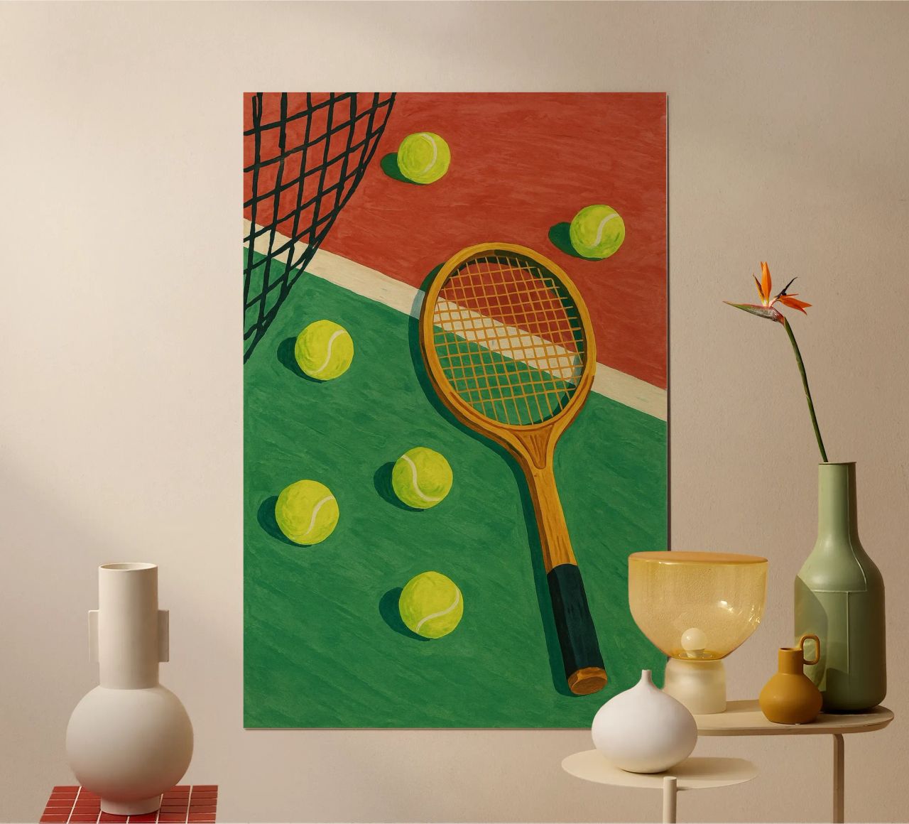 Vintage Tennis Court poster by Aquarevo
