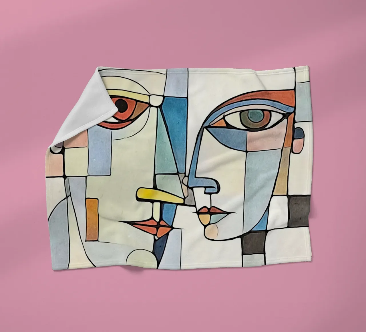 abstract pair, motif 8 fleece blanket by ZAMART