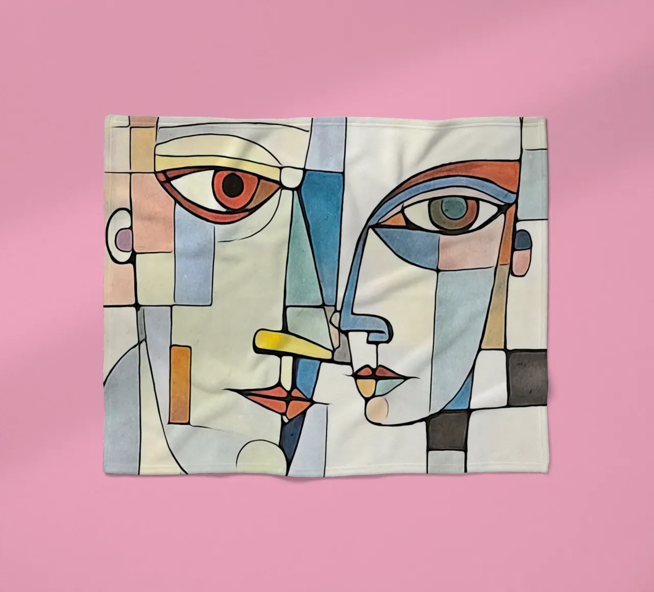 abstract pair, motif 8 fleece blanket by ZAMART