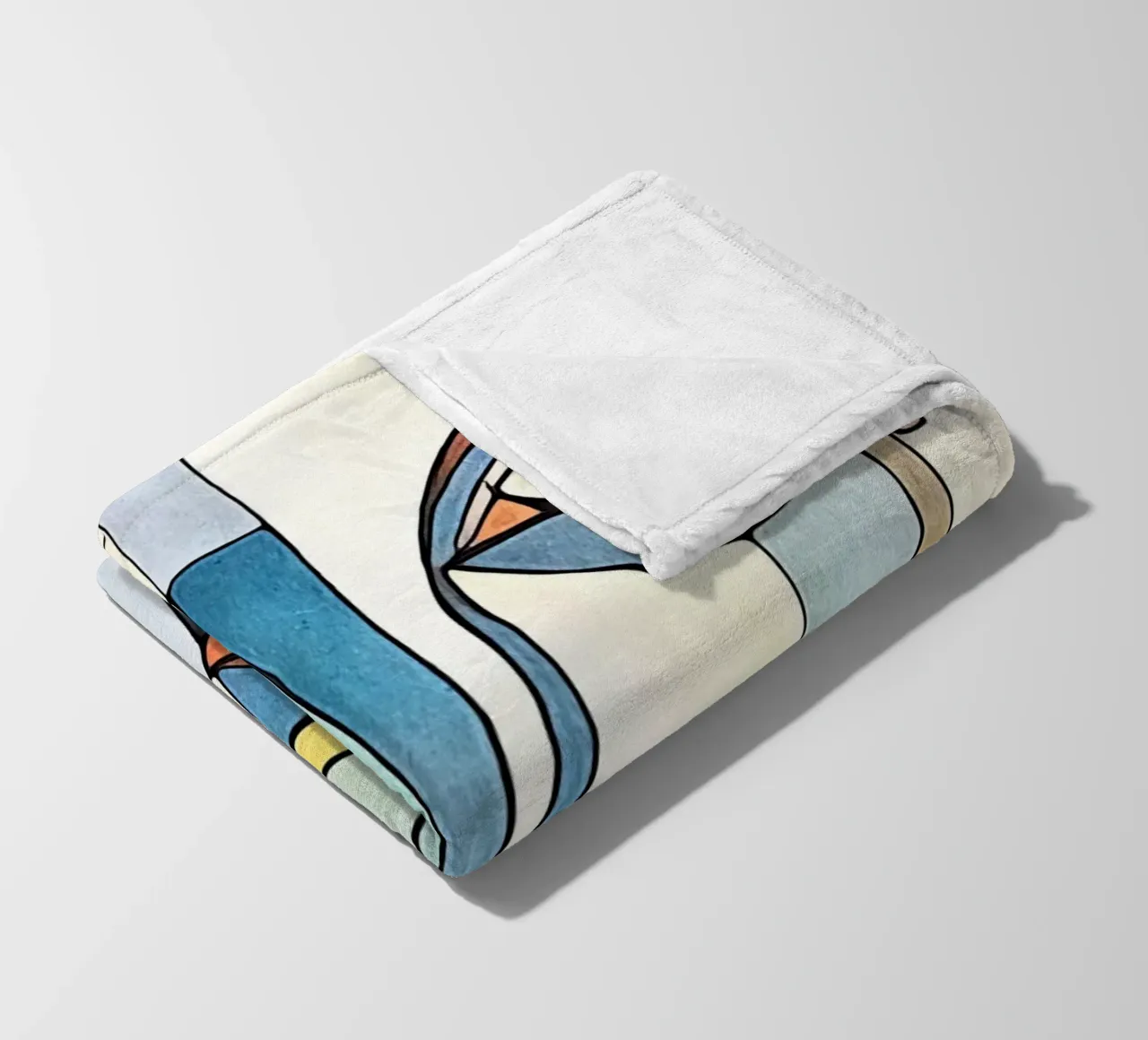 abstract pair, motif 8 fleece blanket by ZAMART