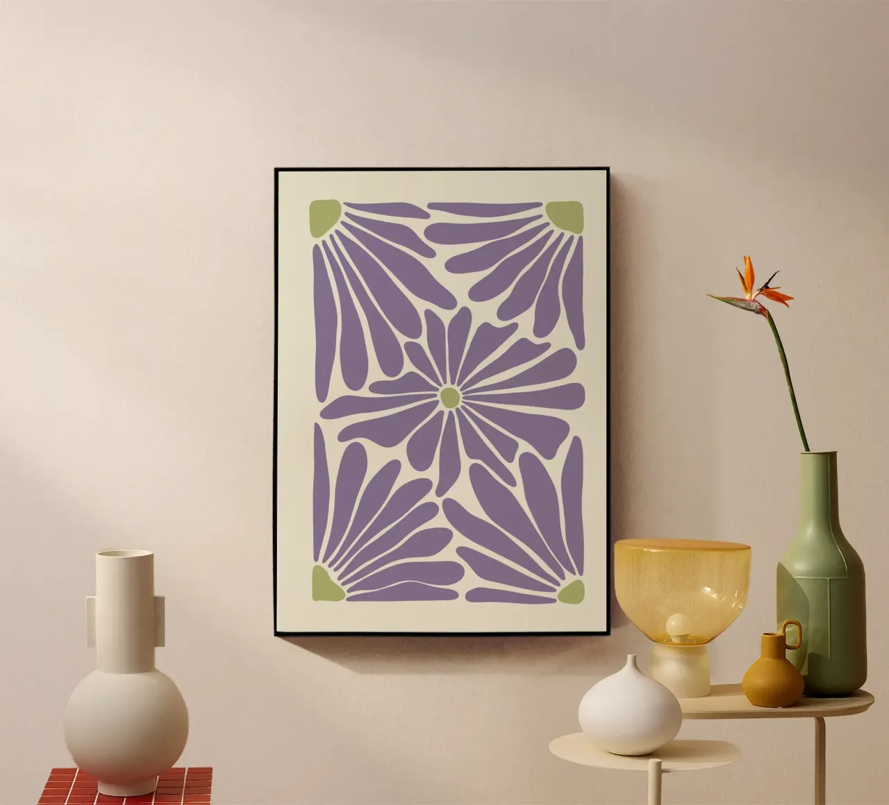 Fiori astratti di colore viola. plexiglass da Sixmai