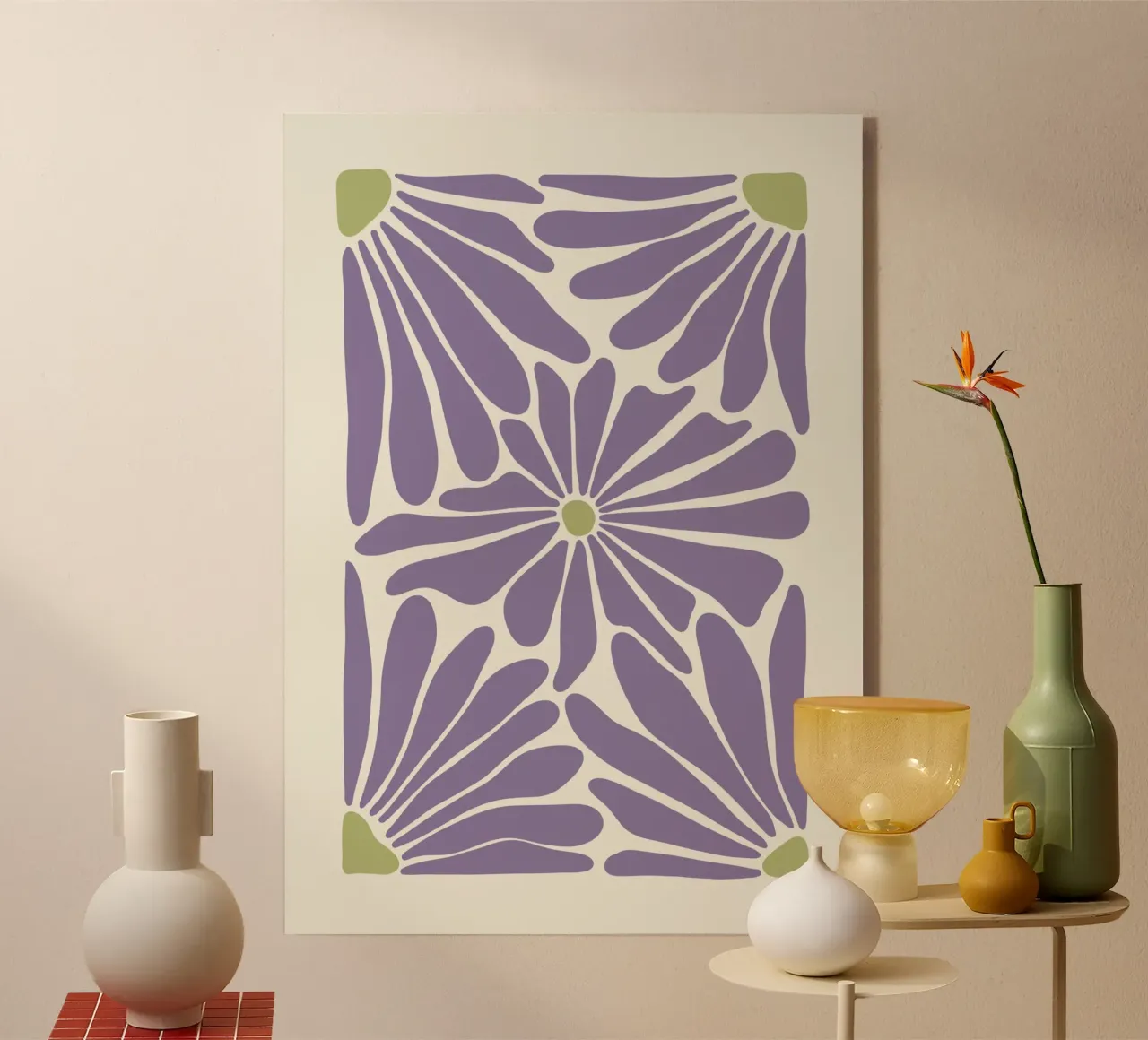 Fiori astratti di colore viola. plexiglass da Sixmai