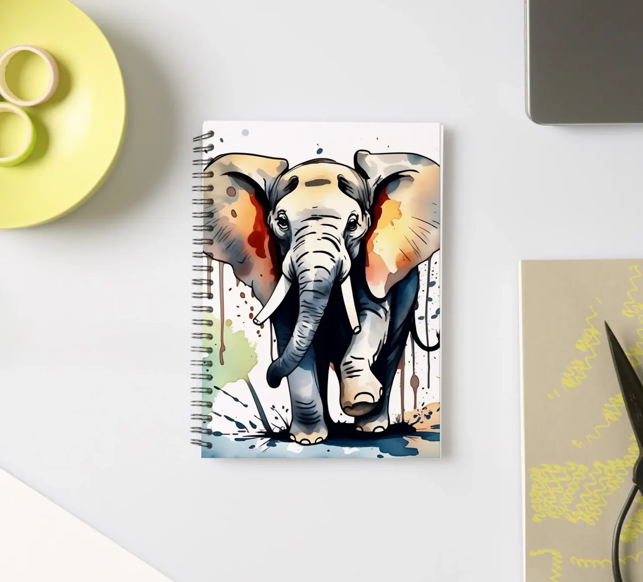 Elephant_Style_M_1 spiral notebook by Tierisch bunt by LK