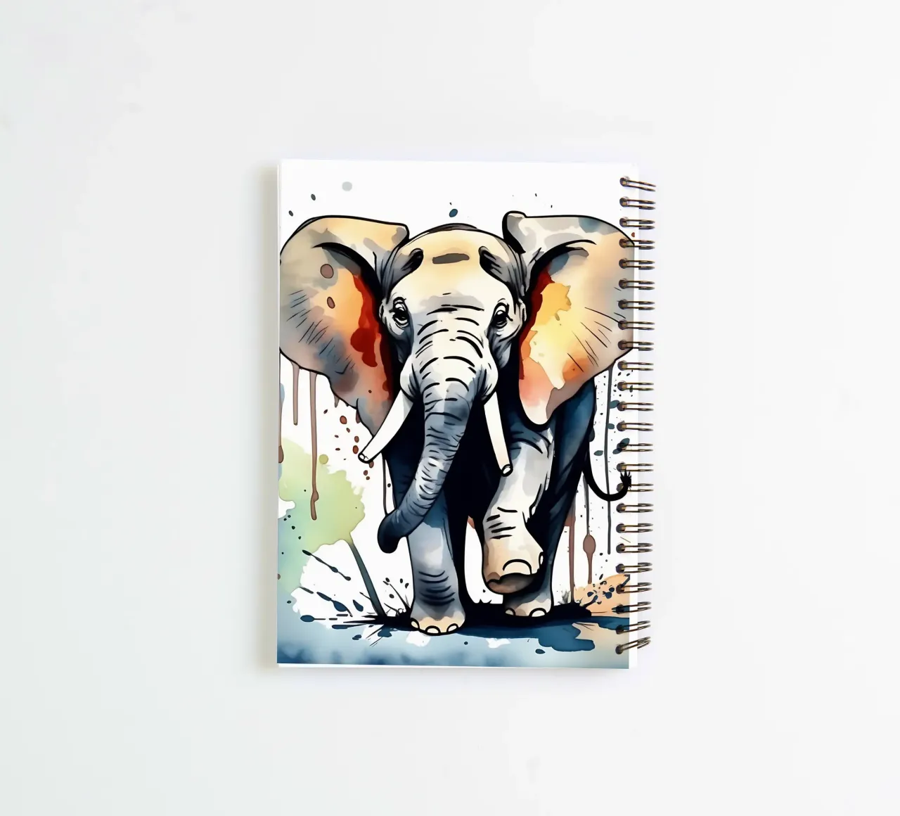 Elephant_Style_M_1 spiral notebook by Tierisch bunt by LK