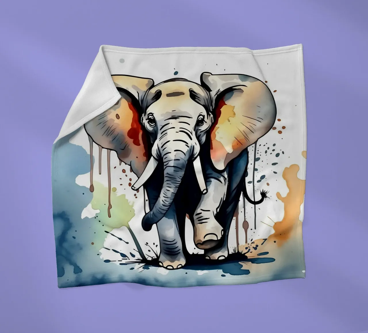 Stile_elefante_M_1 coperta in pile da Tierisch bunt by LK