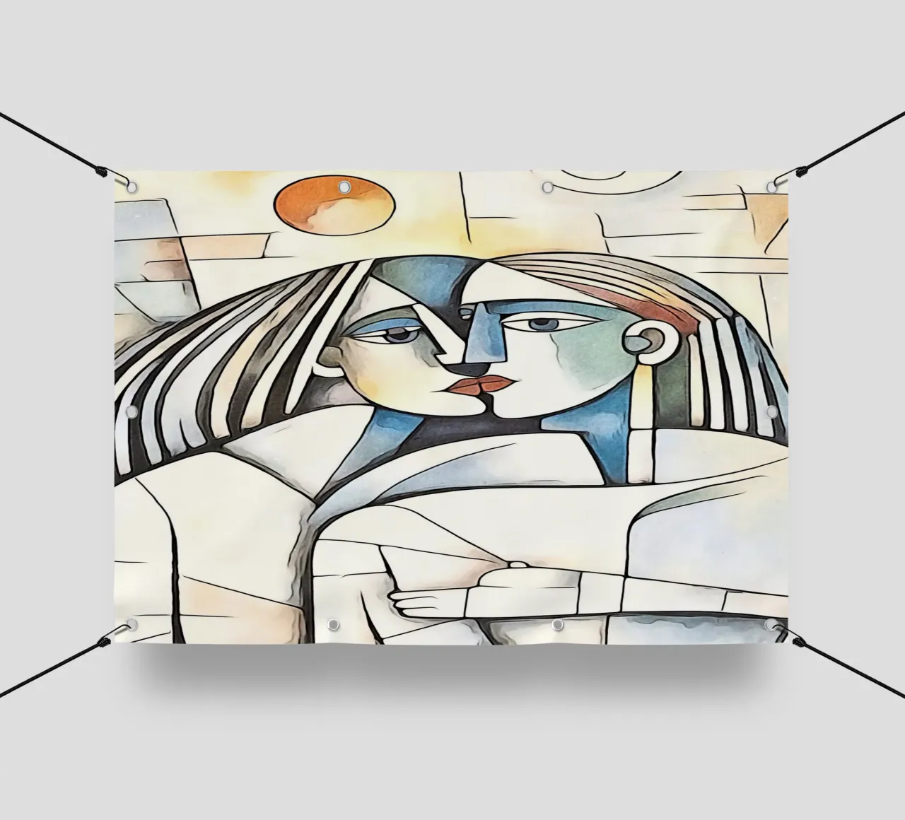 abstract couple, motif 9 pvc cover by ZAMART