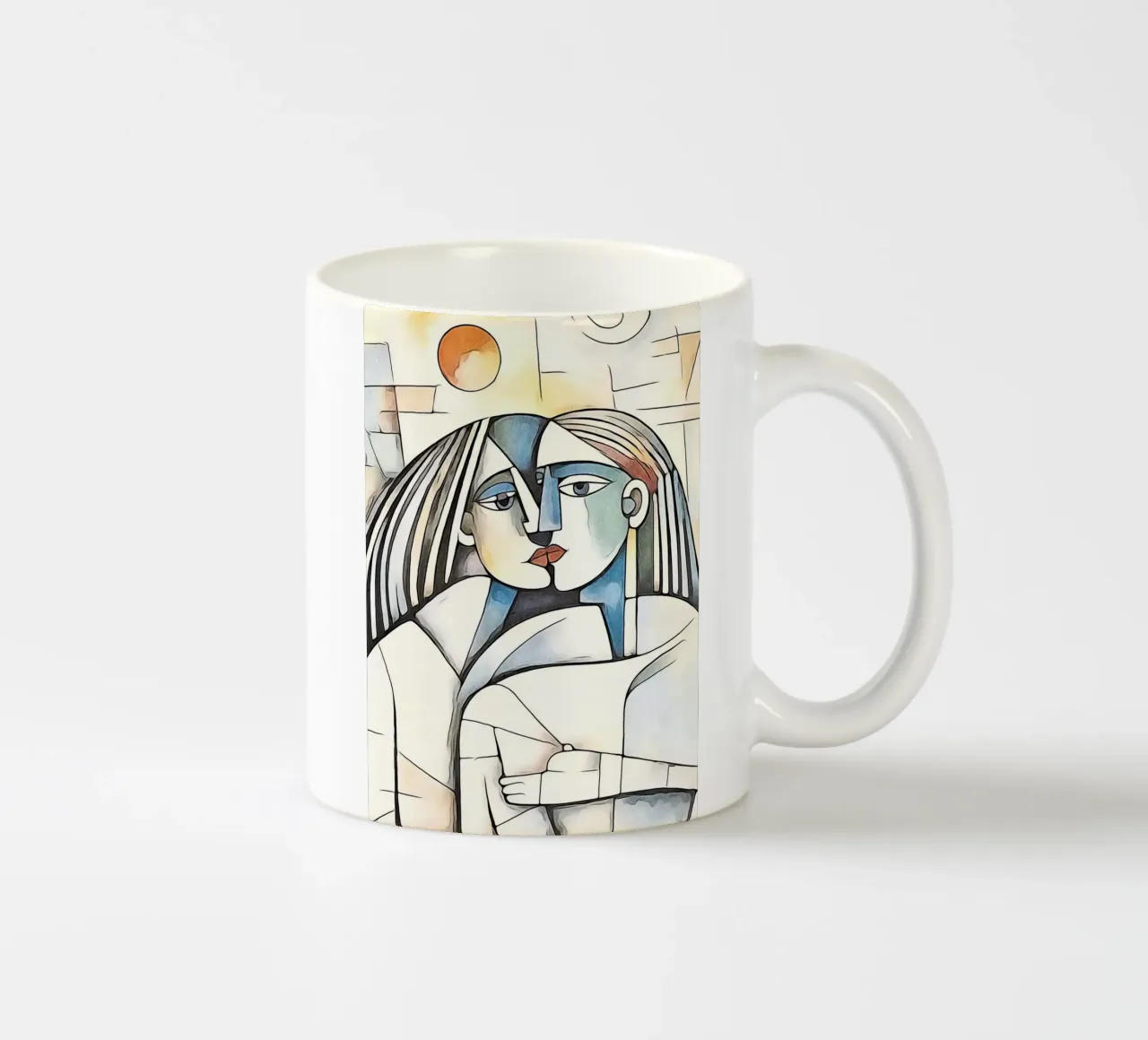 abstract couple, motif 9 ceramic mug by ZAMART