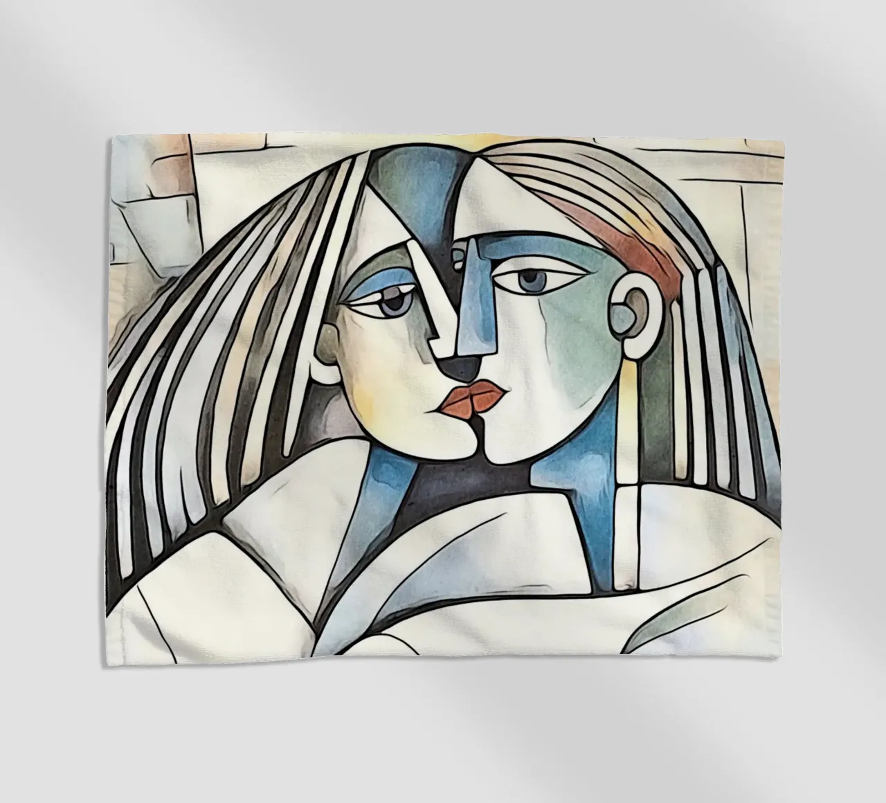 abstract couple, motif 9 beach towel by ZAMART