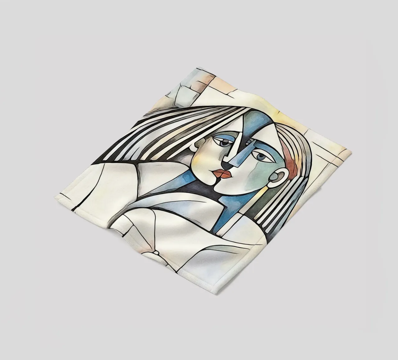 abstract couple, motif 9 fleece blanket by ZAMART