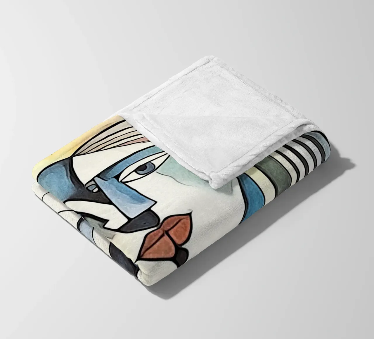 abstract couple, motif 9 fleece blanket by ZAMART