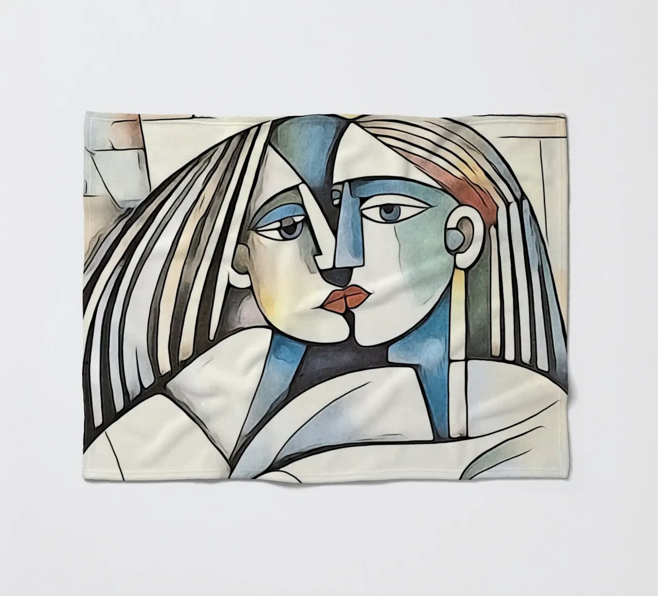 abstract couple, motif 9 fleece blanket by ZAMART