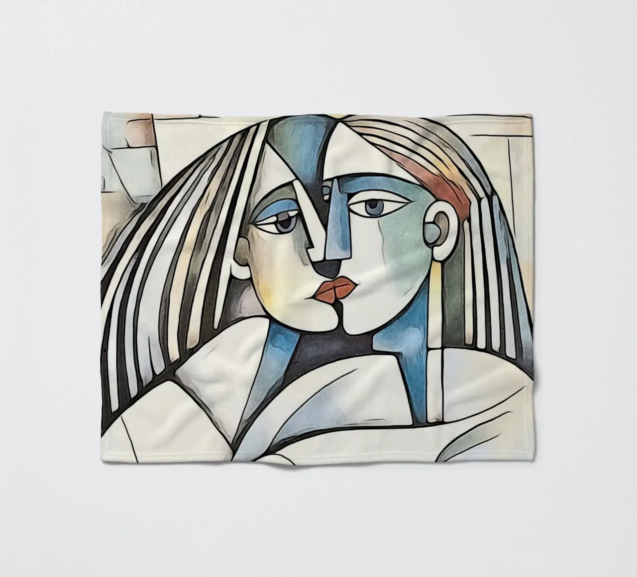 abstract couple, motif 9 fleece blanket by ZAMART