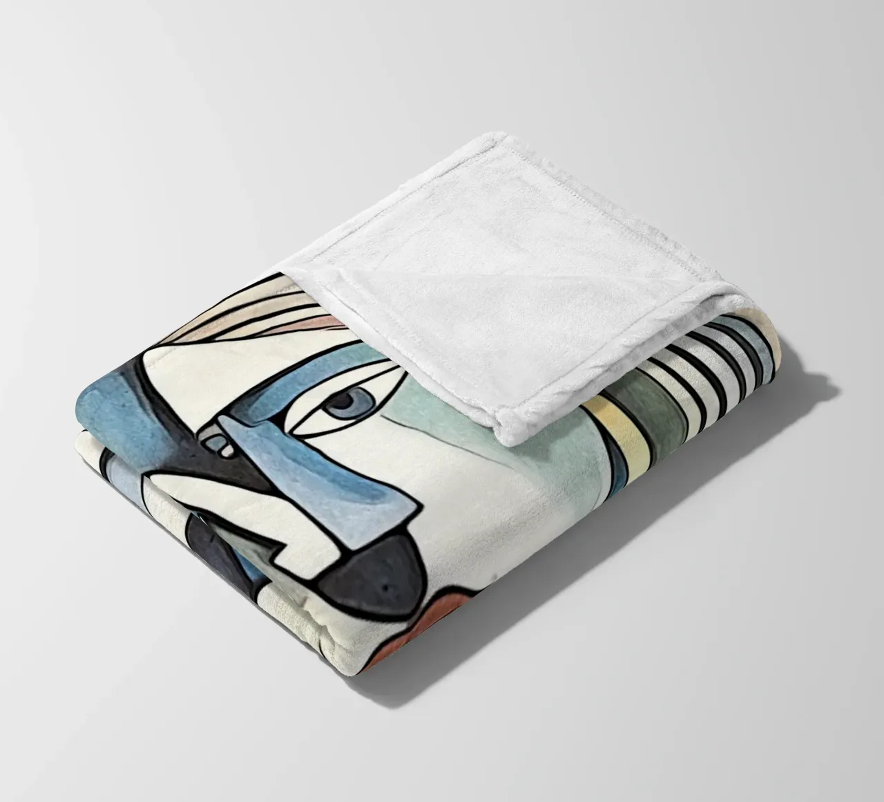 abstract couple, motif 9 fleece blanket by ZAMART