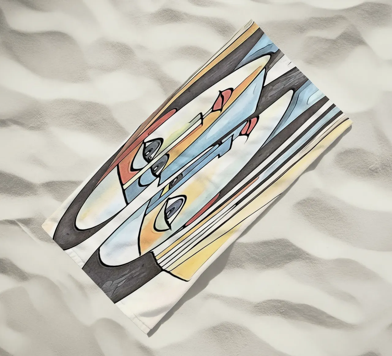 abstract pair, motif 10 beach towel by ZAMART