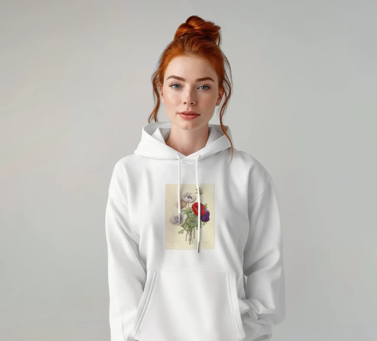 Fiori di anemone classici di primavera felpa con cappuccio da Timeless Botanica
